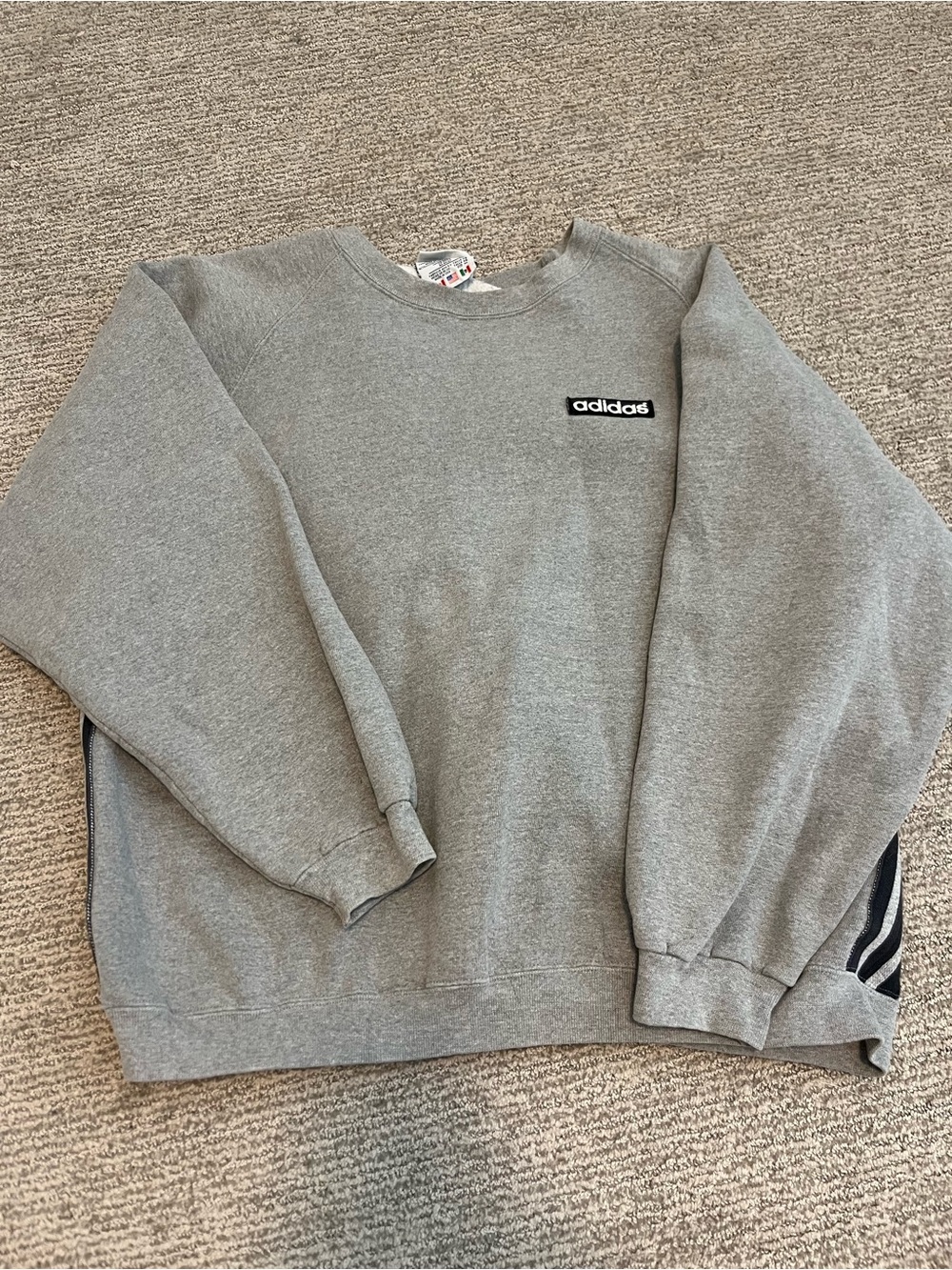 adidas Gray Crewneck Sweatshirt with Chest Logo